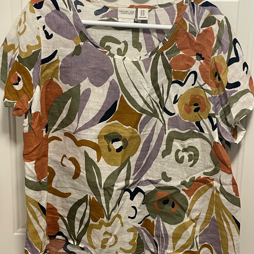 Rachel Zoe Multicolor Floral Short Sleeve Top